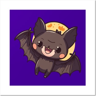 Adorable Witchy Kawaii Bat Posters and Art